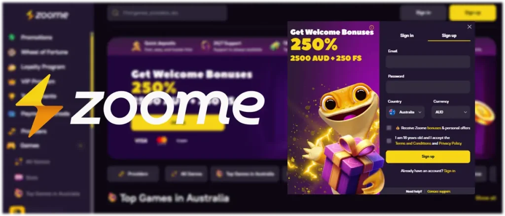 Zoome Casino registration